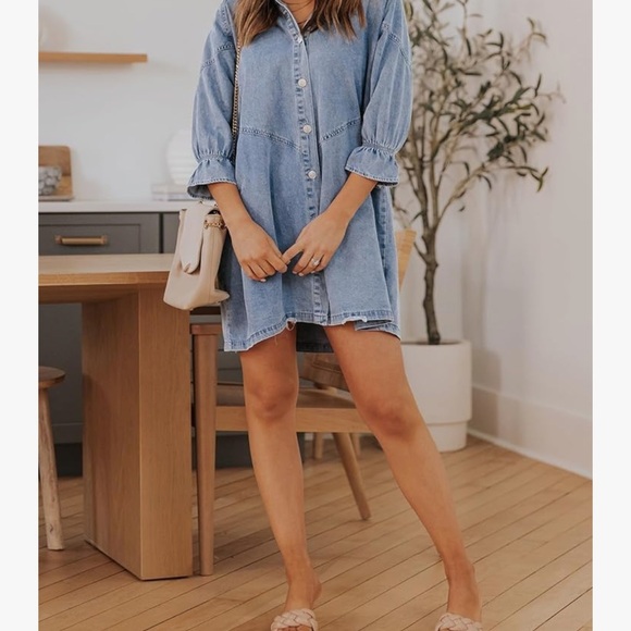 Dresses & Skirts - Blue Denim Button-Up Dress